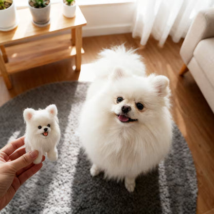 Handmade 4-inch pure wool custom pet plush keepsake by Furfond