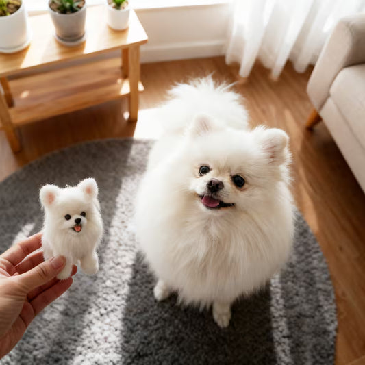 Handmade 4-inch pure wool custom pet plush keepsake by Furfond