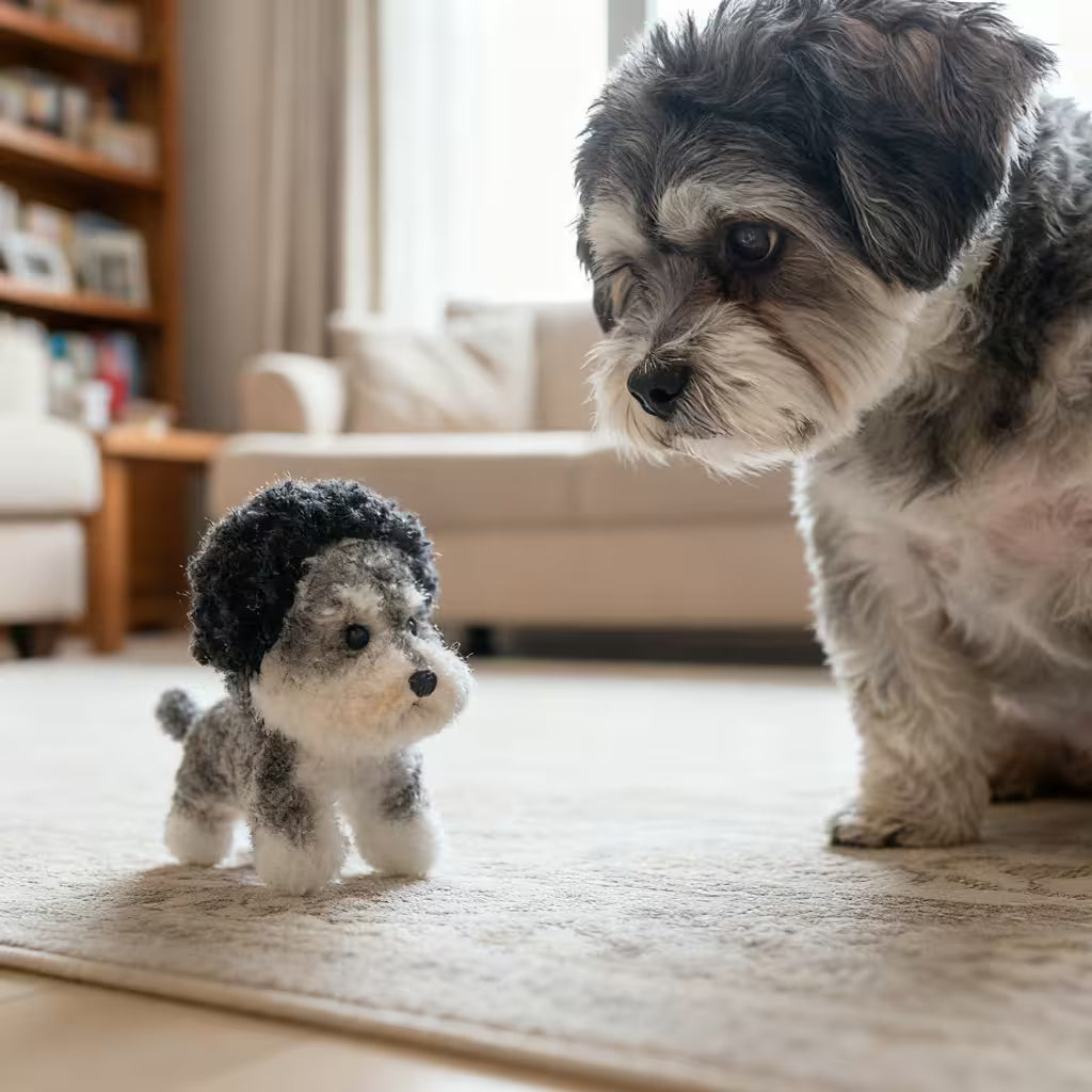 Personalized 4-inch mixed wool custom pet plush replica by Furfond