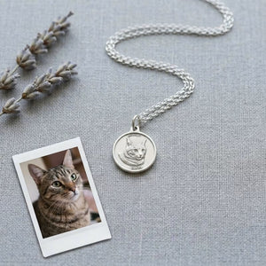 Custom Pet Necklace — Hand-engraved Sterling Silver from Your Photo